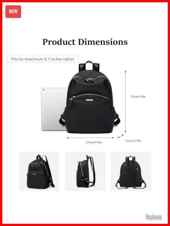 Women\'s Nylon Mini Laptop Backpack Purse Casual Travel Daypack with Pockets main image 4
